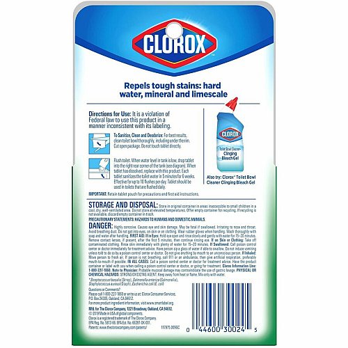 Clorox Ultra Clean Toilet Tablets Bleach (30024BD)