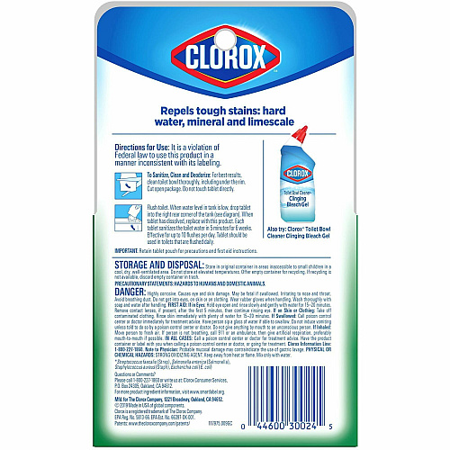 Clorox Ultra Clean Toilet Tablets Bleach (30024BD)