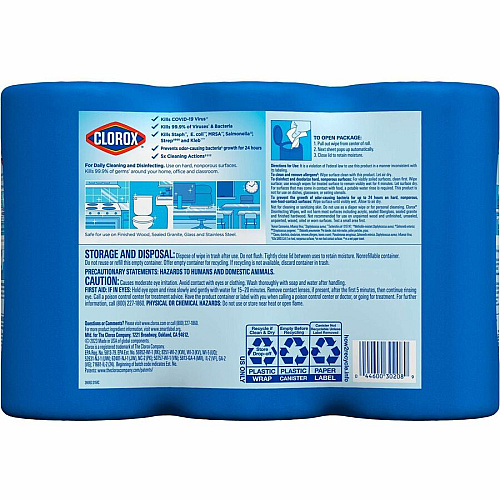 Clorox Disinfecting Bleach Free Cleaning Wipes Value Pack (30208PL)