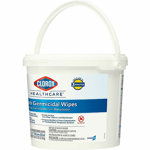 Clorox Healthcare Bleach Germicidal Wipes Bucket (30358PL)