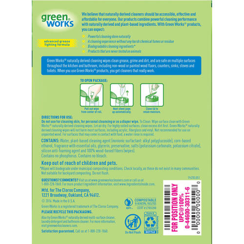Green Works Compostable Cleaning Wipes