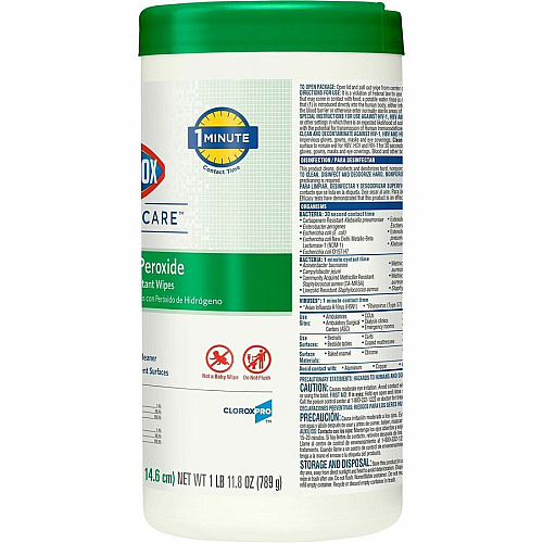 Clorox Healthcare Hydrogen Peroxide Cleaner Disinfectant Wipes (30825PL)