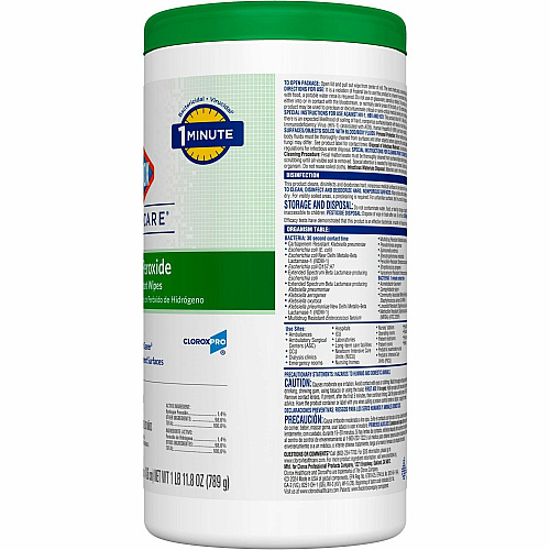 Clorox Healthcare Hydrogen Peroxide Cleaner Disinfectant Wipes (30825PL)
