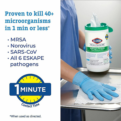 Clorox Healthcare Hydrogen Peroxide Cleaner Disinfectant Wipes (30826BD)