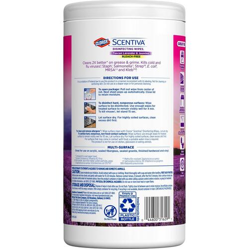 Clorox Scentiva Wipes, Bleach-Free Cleaning Wipes