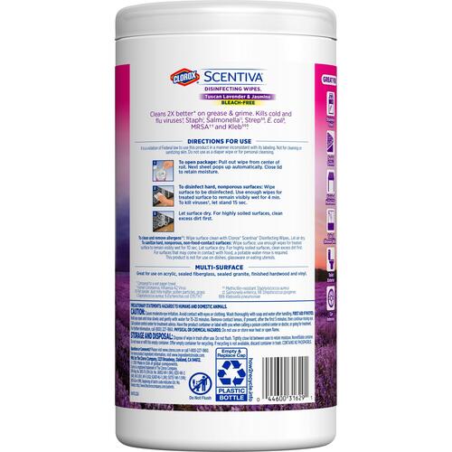 Clorox Scentiva Wipes, Bleach-Free Cleaning Wipes