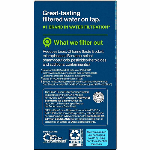 Brita On Tap Filtration System Replacement Water Filters for Faucets (36309PL)
