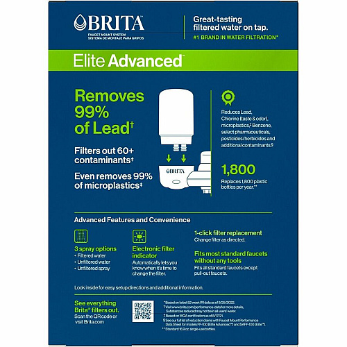 Brita Faucet Mount System with Elite Advanced Replacement Filter (42201PL)
