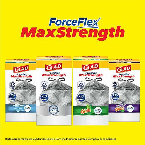 Glad ForceFlex MaxStrength Kitchen Drawstring Trash Bags (70320BD)