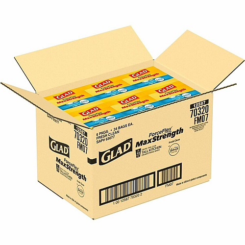 Glad ForceFlex MaxStrength Kitchen Drawstring Trash Bags (70320PL)