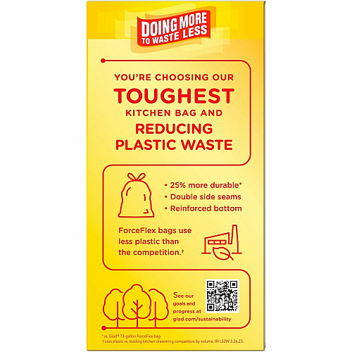 Glad ForceFlex MaxStrength Kitchen Drawstring Trash Bags (70320PL)