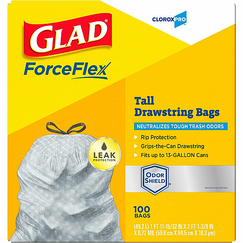 CloroxPro™ Glad ForceFlex Tall Kitchen Drawstring Trash Bags (70427BD)