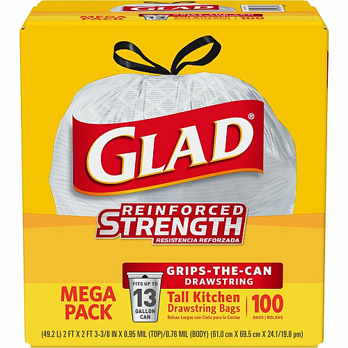Glad ForceFlex Tall Kitchen Drawstring Trash Bags (78526BD)