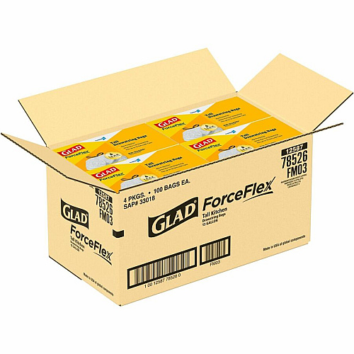 Glad ForceFlex Tall Kitchen Drawstring Trash Bags (78526BD)