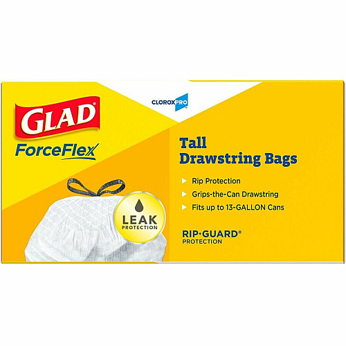 Glad ForceFlex Tall Kitchen Drawstring Trash Bags (78526BD)