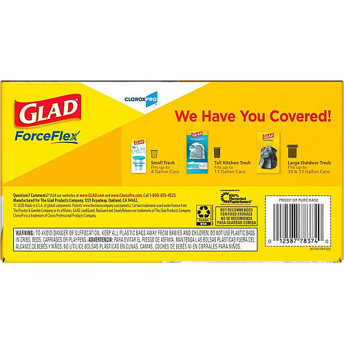 Glad ForceFlex Tall Kitchen Drawstring Trash Bags (78526PL)