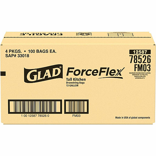 Glad ForceFlex Tall Kitchen Drawstring Trash Bags (78526PL)