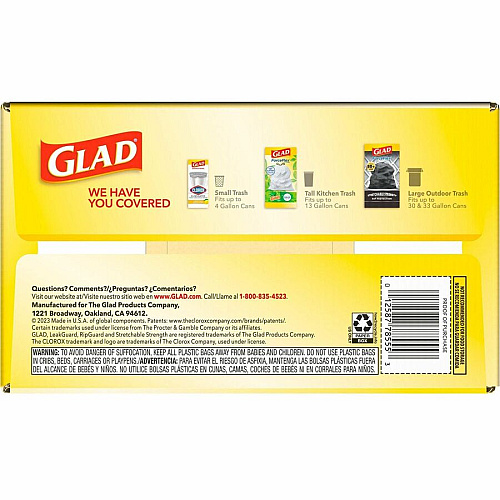 Glad ForceFlex Tall Kitchen Drawstring Trash Bags (78564CT)