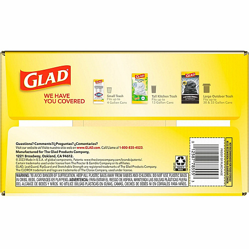 Glad ForceFlex Tall Kitchen Drawstring Trash Bags (78564CT)