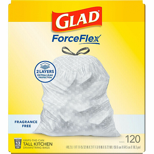 Glad ForceFlex Tall Kitchen Drawstring Trash Bags (78564CT)