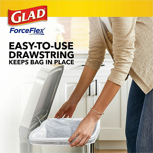 Glad ForceFlex Tall Kitchen Drawstring Trash Bags (78564CT)