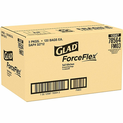 Glad ForceFlex Tall Kitchen Drawstring Trash Bags (78564PL)