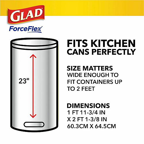 Glad ForceFlex Tall Kitchen Drawstring Trash Bags (78564PL)