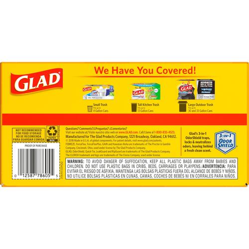 Glad OdorShield Tall Kitchen Drawstring Trash Bags