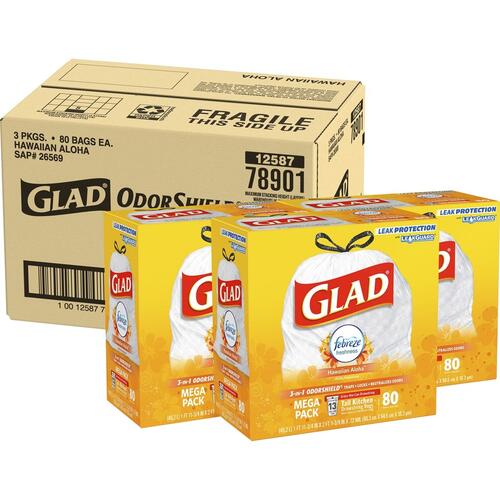 Glad OdorShield Tall Kitchen Drawstring Trash Bags