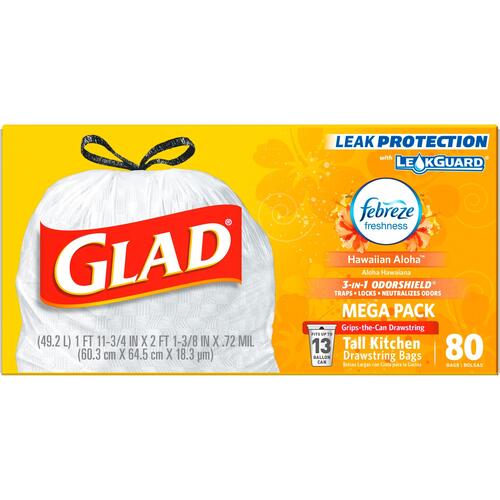Glad OdorShield Tall Kitchen Drawstring Trash Bags