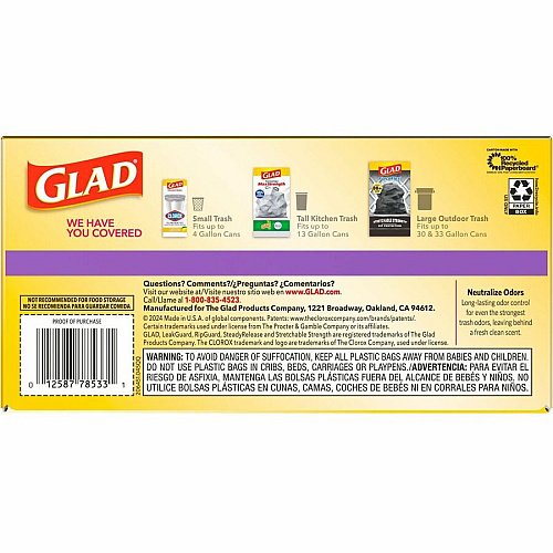 Glad ForceFlex Tall Kitchen Drawstring Trash Bags (78902PL)