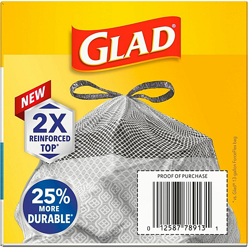 Glad ForceFlex MaxStrength X-Large Kitchen Drawstring Trash Bags (78913CT)