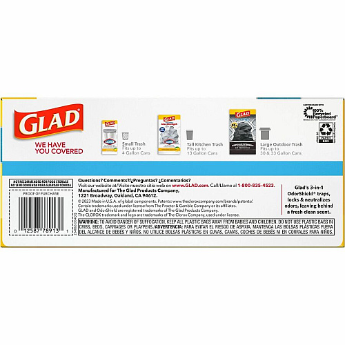 Glad ForceFlex MaxStrength X-Large Kitchen Drawstring Trash Bags (78913PL)