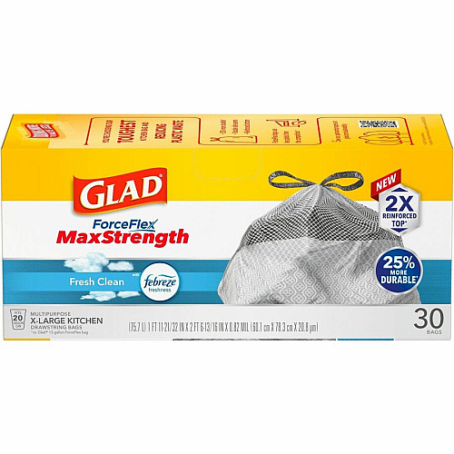 Glad ForceFlex MaxStrength X-Large Kitchen Drawstring Trash Bags (78913PL)