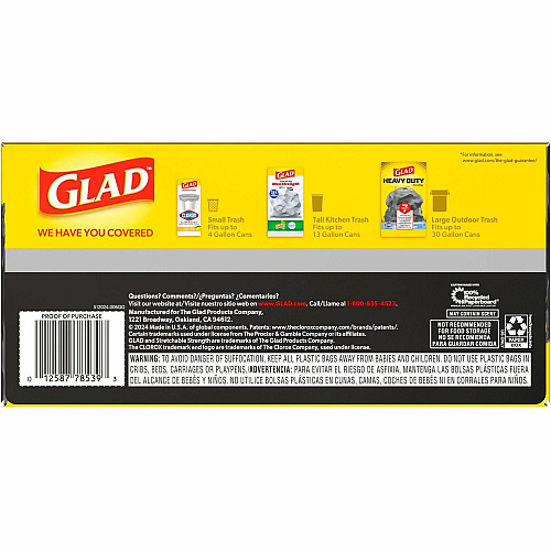 Glad ForceFlexPlus Drawstring Large Trash Bags (78997BD)