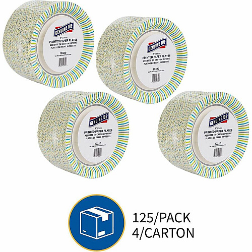 Genuine Joe 9" Printed Paper Plates (10320CT)