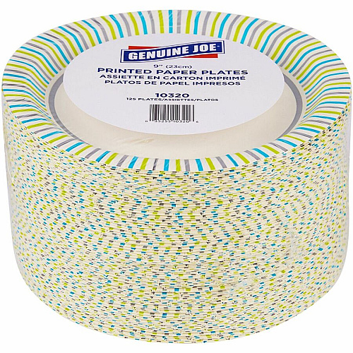 Genuine Joe 9" Printed Paper Plates (10320CT)