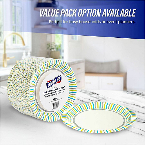 Genuine Joe 7" Printed Paper Plates (10321CT)