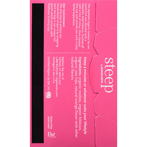 Steep by Bigelow Rooibos Hibiscus Herbal Tea Bag (17713)