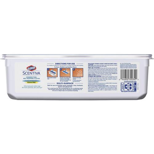 Clorox Scentiva Disinfecting Wet Mopping Pad Refills, Bleach-Free (32034)