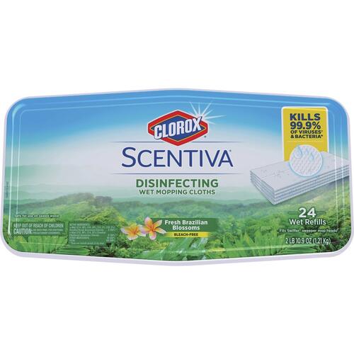 Clorox Scentiva Disinfecting Wet Mopping Pad Refills, Bleach-Free