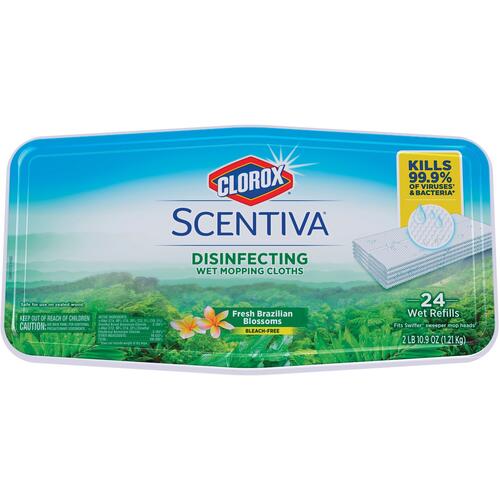 Clorox Scentiva Disinfecting Wet Mopping Pad Refills, Bleach-Free