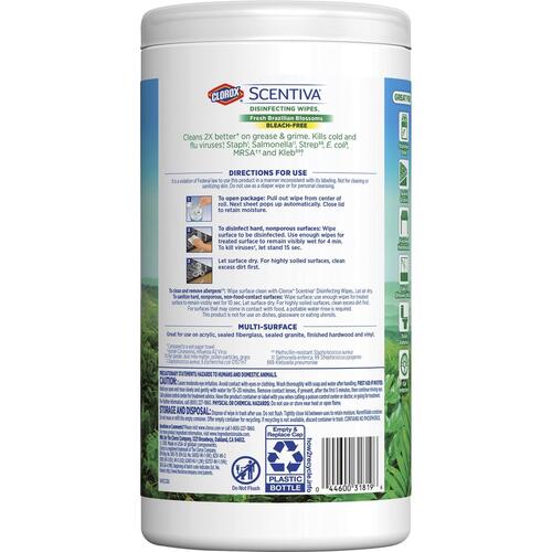 Clorox Scentiva Wipes, Bleach-Free Cleaning Wipes