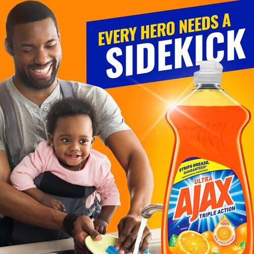 Ajax Triple Action Orange Dish Liquid - 90 fl. oz. Bottles (49874CT)