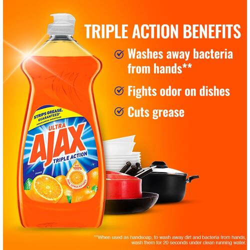 Ajax Triple Action Orange Dish Liquid - 90 fl. oz. Bottles (49874CT)