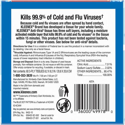 Kleenex Anti-Viral Facial Tissues (49978)