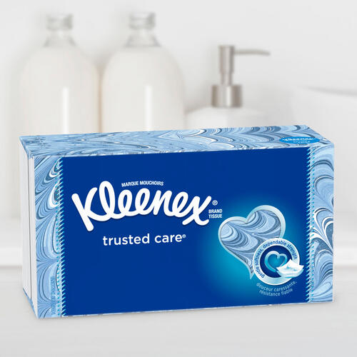 Kleenex Trusted Care Facial Tissue, 2-Ply, White, 144 Sheets/Box, 3 Boxes/Pack, 12 Packs/Carton (50219)