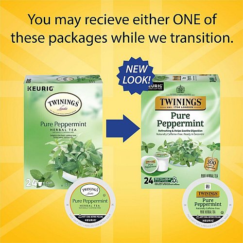 Twinings of London Pure Peppermint Herbal Tea K-Cup (08760)