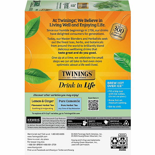 Twinings of London Pure Peppermint Herbal Tea K-Cup (08760)