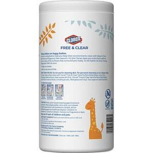 Clorox Free & Clear Hard Surface Daily Wipes, Bleach-Free Cleaning Wipes